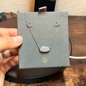 Kendra Scott 0.39 ct Elisa Pendant Necklace in Pave Diamond & 14k White Gold